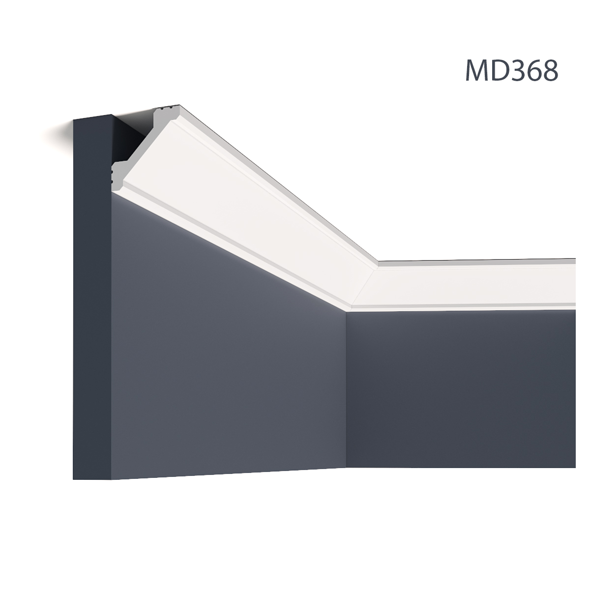 Cornisa decorativa pentru LED MD368, 200 X 5.1 X 5.1 cm, Mardom Decor